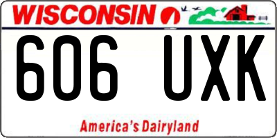 WI license plate 606UXK