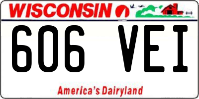 WI license plate 606VEI