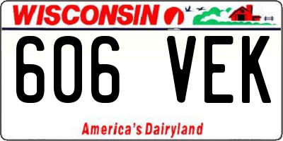 WI license plate 606VEK