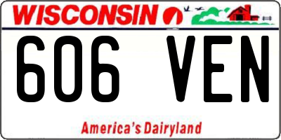 WI license plate 606VEN