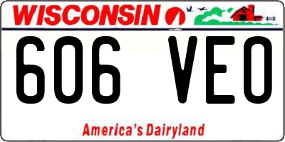 WI license plate 606VEO