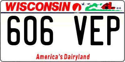 WI license plate 606VEP