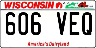 WI license plate 606VEQ