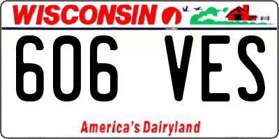 WI license plate 606VES