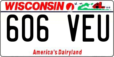 WI license plate 606VEU