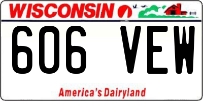 WI license plate 606VEW