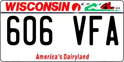 WI license plate 606VFA