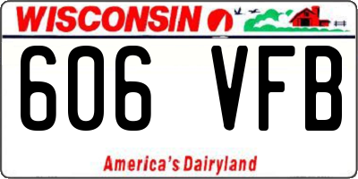 WI license plate 606VFB