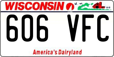 WI license plate 606VFC