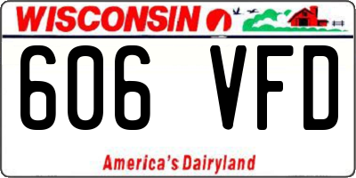 WI license plate 606VFD
