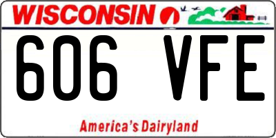 WI license plate 606VFE