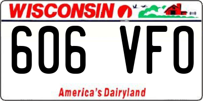 WI license plate 606VFO