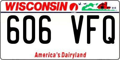 WI license plate 606VFQ