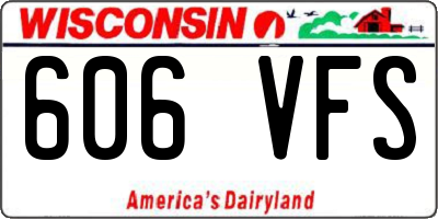 WI license plate 606VFS