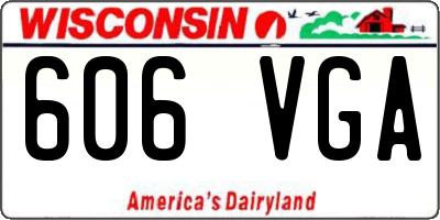 WI license plate 606VGA