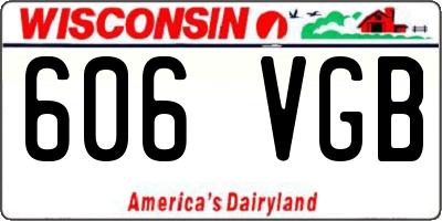 WI license plate 606VGB