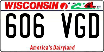WI license plate 606VGD