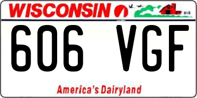 WI license plate 606VGF