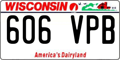 WI license plate 606VPB