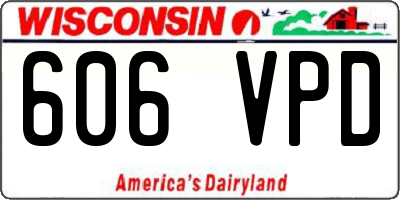 WI license plate 606VPD