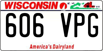 WI license plate 606VPG