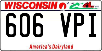WI license plate 606VPI
