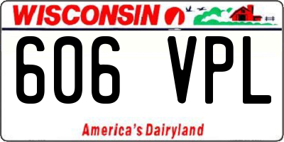 WI license plate 606VPL