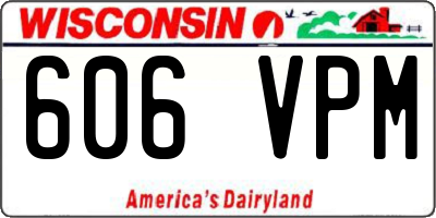 WI license plate 606VPM