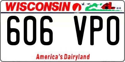 WI license plate 606VPO