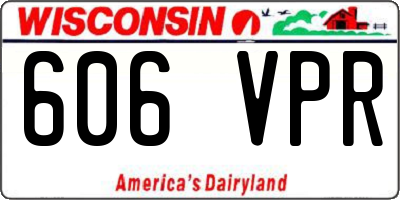 WI license plate 606VPR