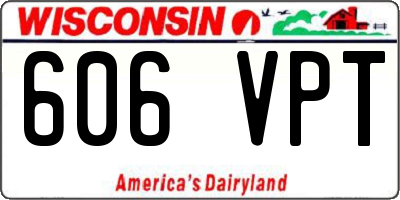 WI license plate 606VPT