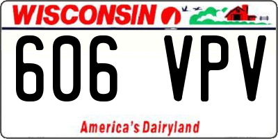 WI license plate 606VPV