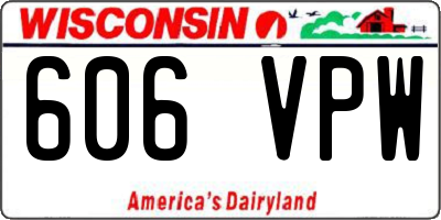 WI license plate 606VPW