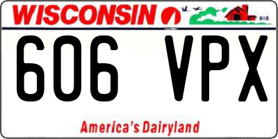 WI license plate 606VPX