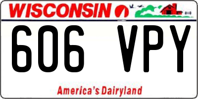 WI license plate 606VPY