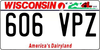 WI license plate 606VPZ