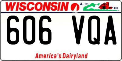 WI license plate 606VQA