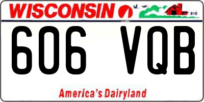 WI license plate 606VQB