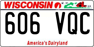 WI license plate 606VQC
