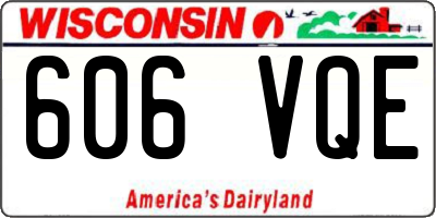 WI license plate 606VQE