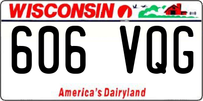 WI license plate 606VQG