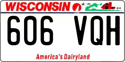 WI license plate 606VQH