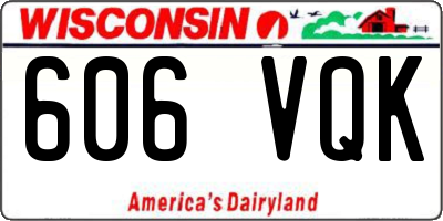 WI license plate 606VQK