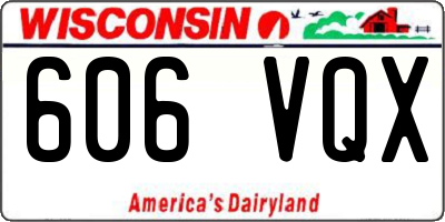 WI license plate 606VQX