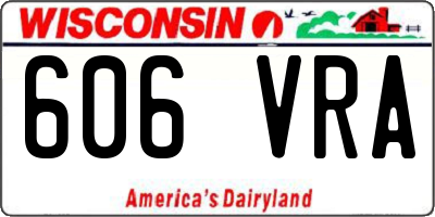 WI license plate 606VRA
