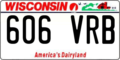 WI license plate 606VRB