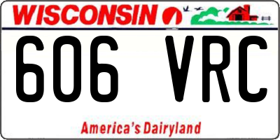 WI license plate 606VRC