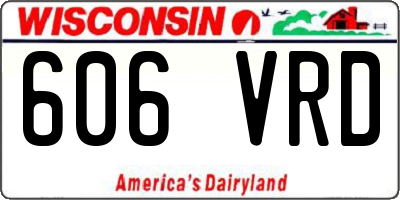 WI license plate 606VRD