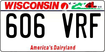 WI license plate 606VRF
