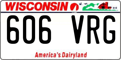 WI license plate 606VRG